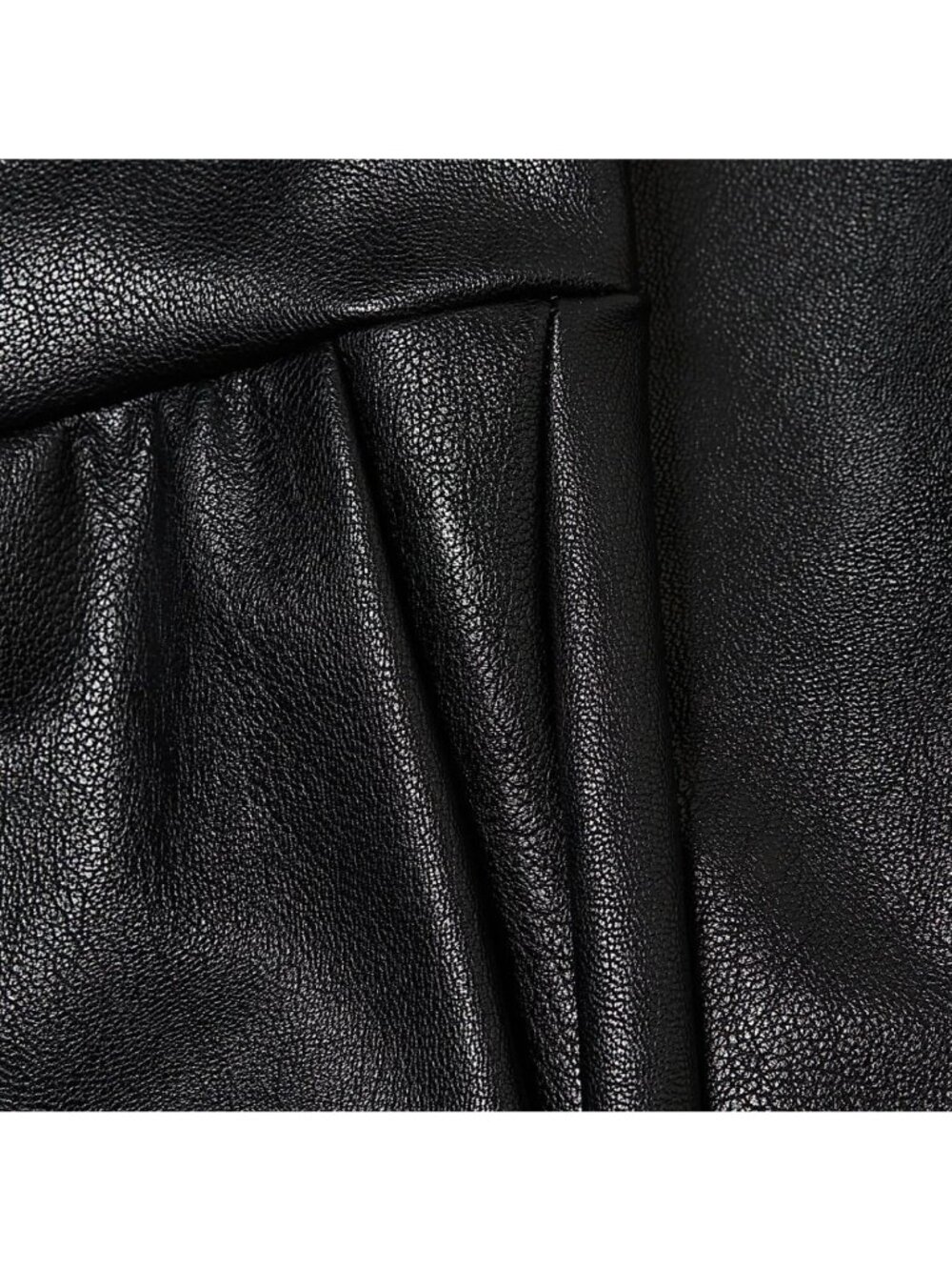 Commando Black Faux Leather Jogger Pants With Elastic Waistband & Cuffed Ankles - Picture 12 of 13
